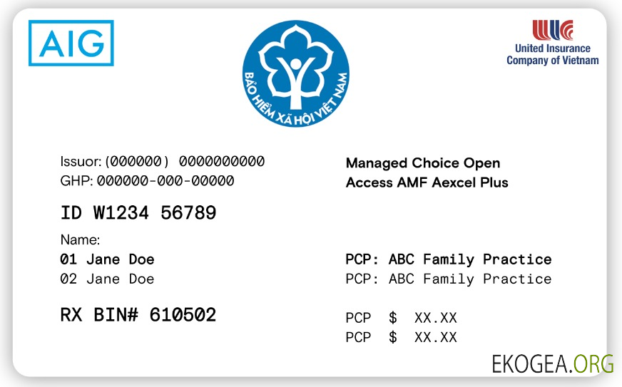 Carte d'assurance maladie du Vietnam